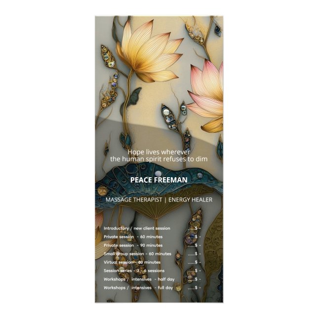 Carte Publicitaire Lotus Light Awakening | conception botanique (Devant)