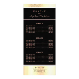 Carte Publicitaire Makeup Salon Gold Ombre Parties scintillant tendan