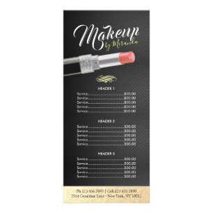 Carte Publicitaire Makeup Stylist Beauty Salon Price List Lipstick