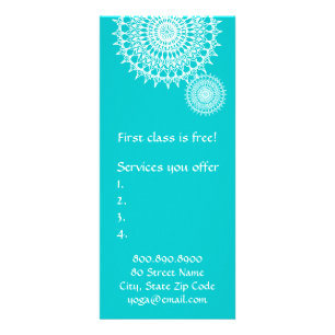 Carte Publicitaire Mandala Blanc Sur Tuquoise