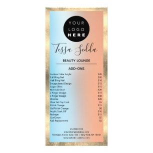 Carte Publicitaire Manucure des cheveux Manicure Pedicure Rose bleu