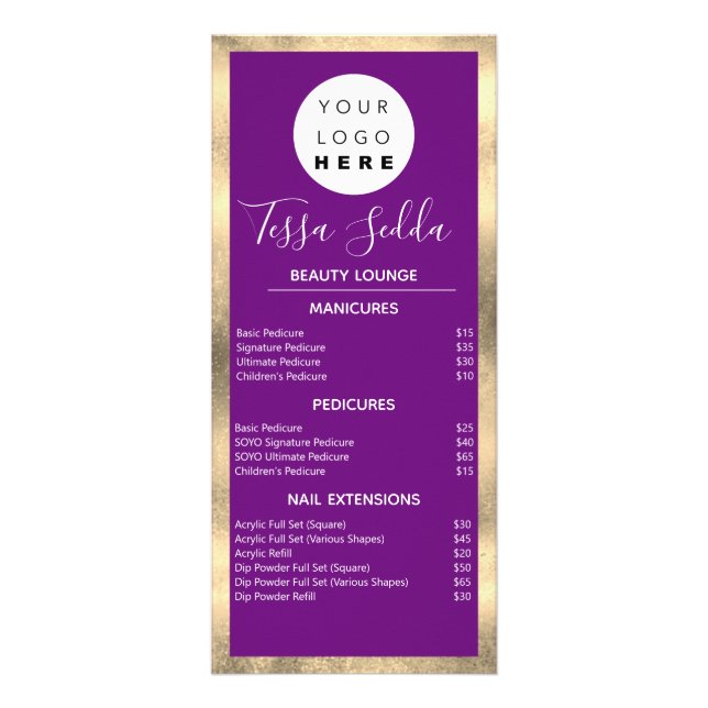 Carte Publicitaire Manucure Manucure Manucure Pedicure or rose VIP (Devant)