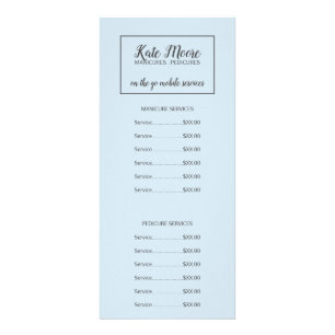 Carte Publicitaire Manucure Pédicure Services de Salon de Manucure