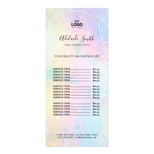 Carte Publicitaire maquillage artiste faux holographique géométrique