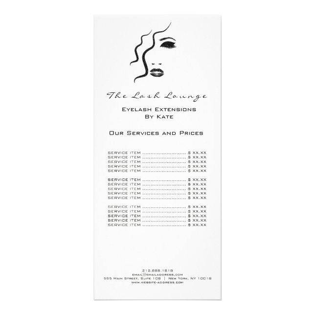 Carte Publicitaire Maquillage Beauté Salon Nom Black White Logo Glam (Devant)