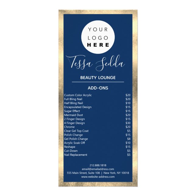 Carte Publicitaire Maquillage cheveux ongles Manicure Pedicure Gold B (Dos)