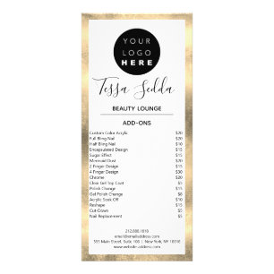 Carte Publicitaire Maquillage cheveux ongles Manucure Pedicure Blanc