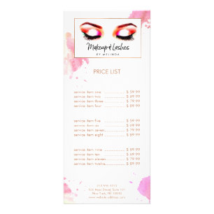 Carte Publicitaire Maquillage/cils d'aquarelle créatifs