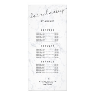 Carte Publicitaire maquillage de marbre blanc à la mode de cheveux d