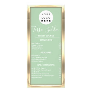 Carte Publicitaire Maquillage des cheveux Manucure Pedicure Gold Mint