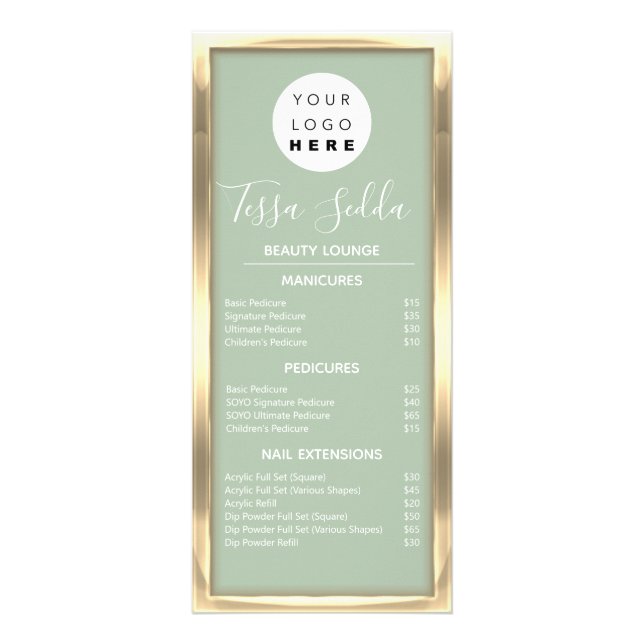 Carte Publicitaire Maquillage des cheveux Manucure Pedicure Gold Mint (Devant)