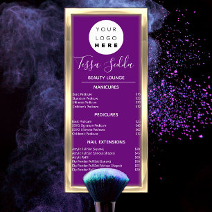 Carte Publicitaire Maquillage des cheveux Manucure Pedicure Gold Purp