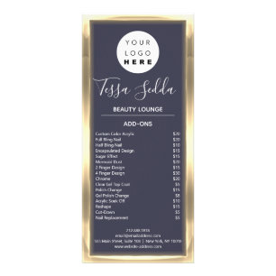 Carte Publicitaire Maquillage des cheveux Manucure Pedicure Or Élégan