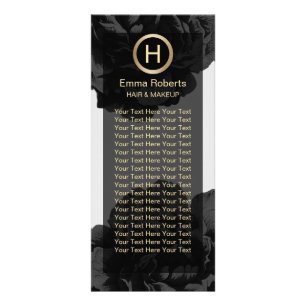 Carte Publicitaire Maquillage et cheveux Moderne Monogramme Floral No