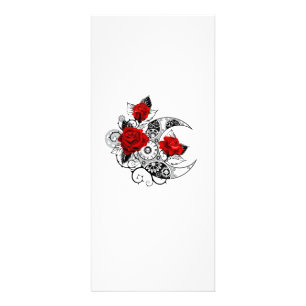 Carte Publicitaire Mechanical Crescent with Red Roses