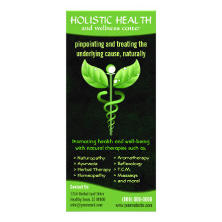 Carte Publicitaire Médecine alternative holistique Caduceus vert