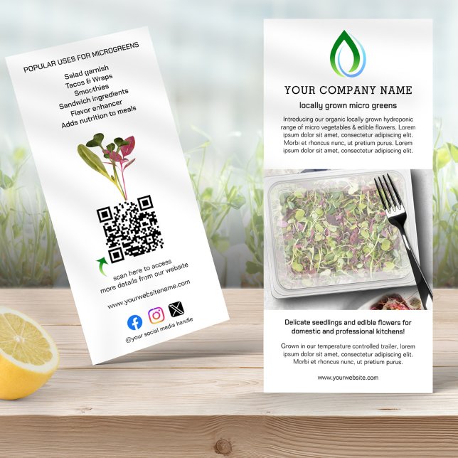 Carte Publicitaire Microgreen Grower QR Code Publicité et information (Créateur téléchargé)