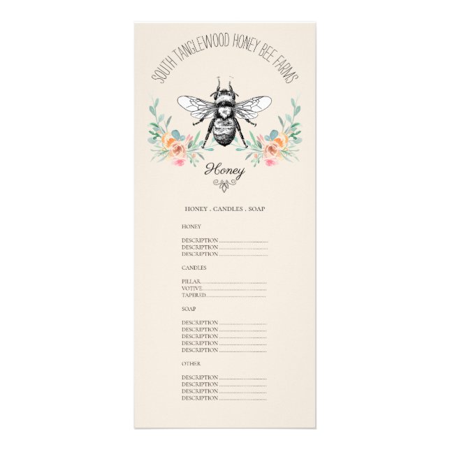Carte Publicitaire Miel Bee Beekeeper Apiary Farm Beekeeper Rack Car (Devant)