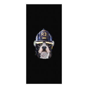Carte Publicitaire Mignonne Chien de taureau français portant un casq