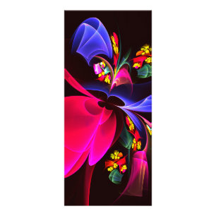 Carte Publicitaire Moderne coloré Floral Abstrait Art Motif #06