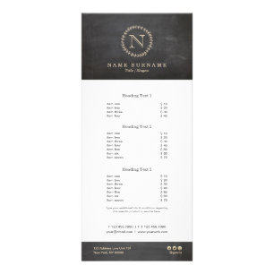 Carte Publicitaire Monogramme en ivoire crème chic élégant de feuille