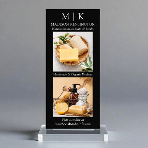 Carte Publicitaire Monogramme minimaliste ou ajouter un logo photo d'