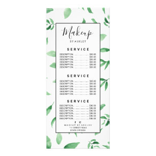 Carte Publicitaire Motif botanique de feuille verte moderne de