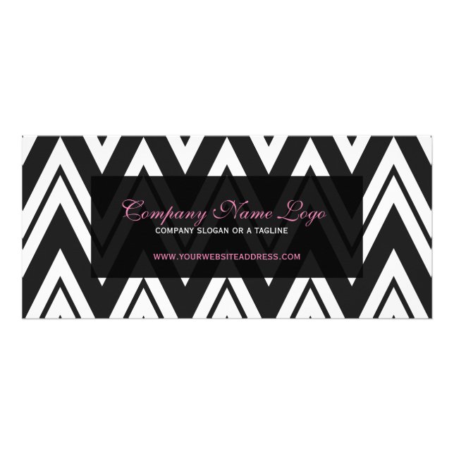 Carte Publicitaire Motif Chevron noir et blanc (Devant)
