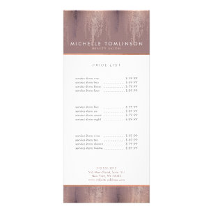 Carte Publicitaire Motif de pluie Luxe Rose Gold Confetti