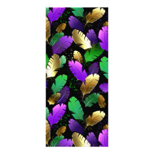 Carte Publicitaire Motif sans couture avec des plumes de Mardi Gras