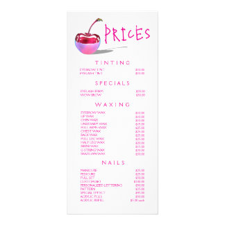 Carte Publicitaire Neon Cherry Beautician Beautician Service Liste de
