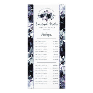 Carte Publicitaire Nocturne Floral Aquarelle Marine Prix Personnalisé