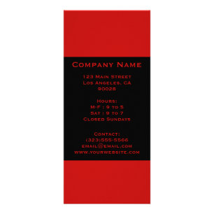 Carte Publicitaire noir rouge simple