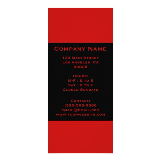 Carte Publicitaire noir rouge simple (Devant)