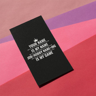 Carte Publicitaire Nom du travail et du passe-temps Funny personnalis