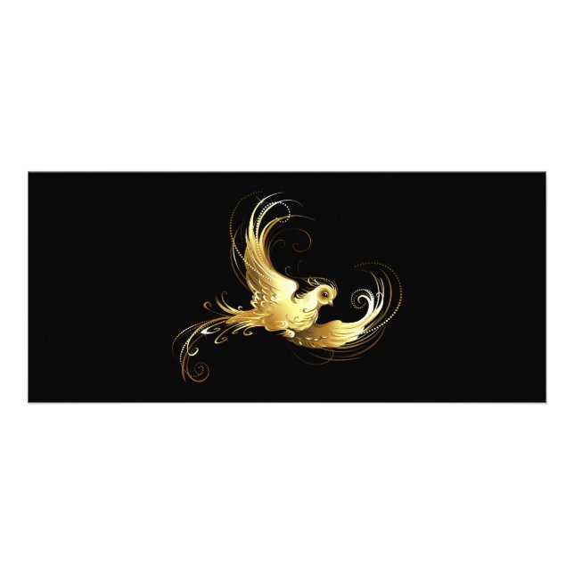 Carte Publicitaire Oiseau d'or sur Arrière - plan noir (Devant)