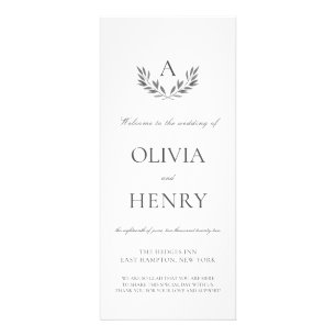 Carte Publicitaire Olivia Elegant Simple Double-Side Wedding Programm