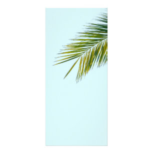 Carte Publicitaire Palmier Vert Tropical sur Fond Bleu Clair