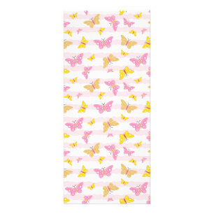 Carte Publicitaire Papillon Or & Rose