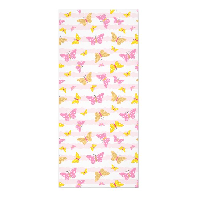 Carte Publicitaire Papillon Or & Rose (Devant)