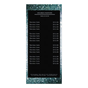 Carte Publicitaire Parties scintillant élégante Silver Gold