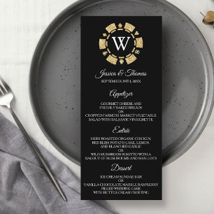 Carte Publicitaire Parties scintillant Monogram Poker Chip Casino Mar