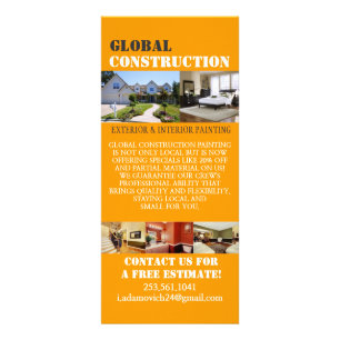 Carte Publicitaire Peinture de construction intérieur Grand prospect