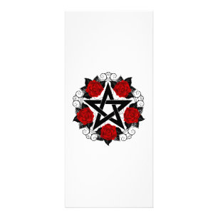 Carte Publicitaire Pentagramme aux roses rouges