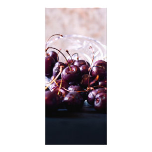 Carte Publicitaire Photographie de Cerises Rouges Fraîches