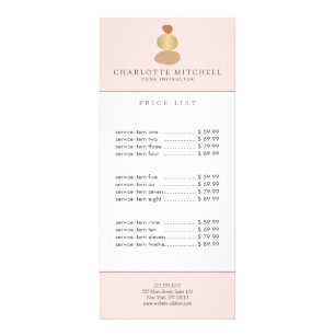 Carte Publicitaire Pierres Abstraites Modernes Zen Logo Or et Rose Yo
