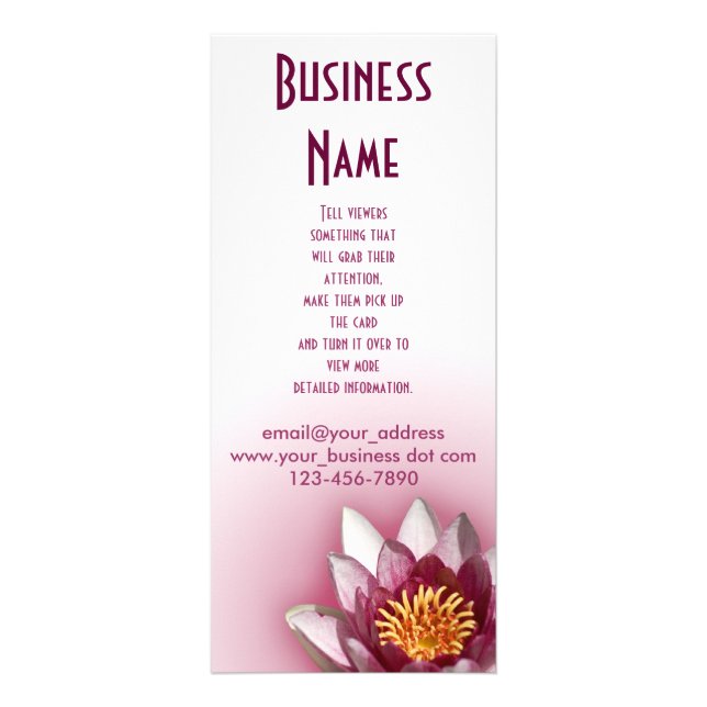 Carte Publicitaire Pink Water Lily Photographier Custom Business (Devant)