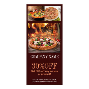 Carte Publicitaire pizza italienne de nourriture de magasin