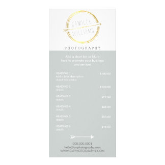 Carte Publicitaire PRICE SERVICES logo flèche moderne or rustique gri