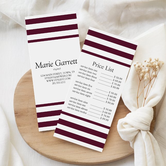 Carte Publicitaire Prix classique des entreprises à rayures marron (Créateur téléchargé)